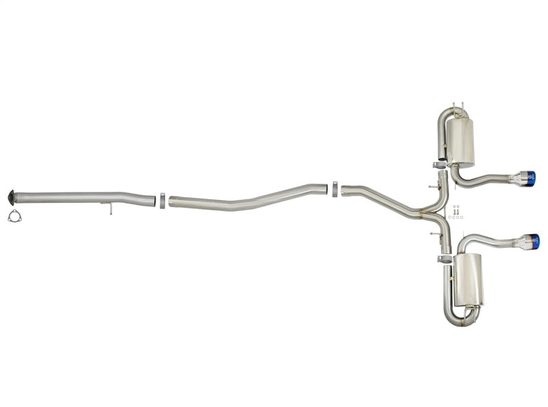 AFE 49-36621-L 3in 304 SS Cat-Back Exhaust System w/ Blue Tips 2017+ fits Hond