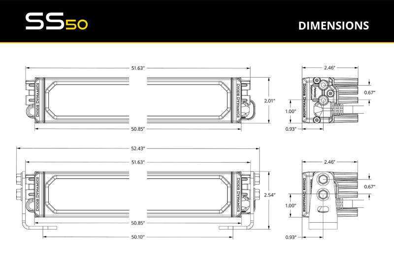 Diode Dynamics DD8408 SS50 Sport Yellow Driving Standard ABL (one)