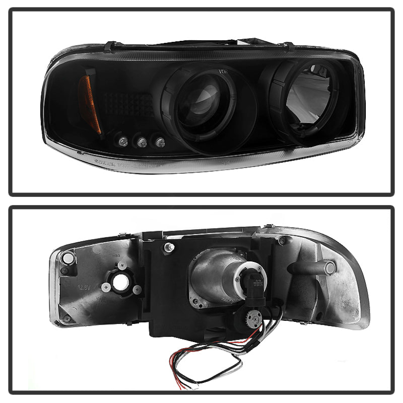 SPYDER 5078292 fits GMC Sierra 1500/2500 Projector Headlights LED Halo LED Blk