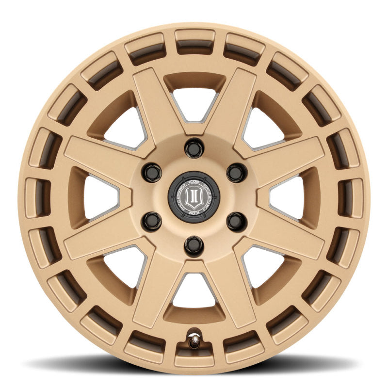 ICON 3217857345BS Compass 17x8.5 5x5 -6mm Offset 4.5in BS Satin Brass Wheel