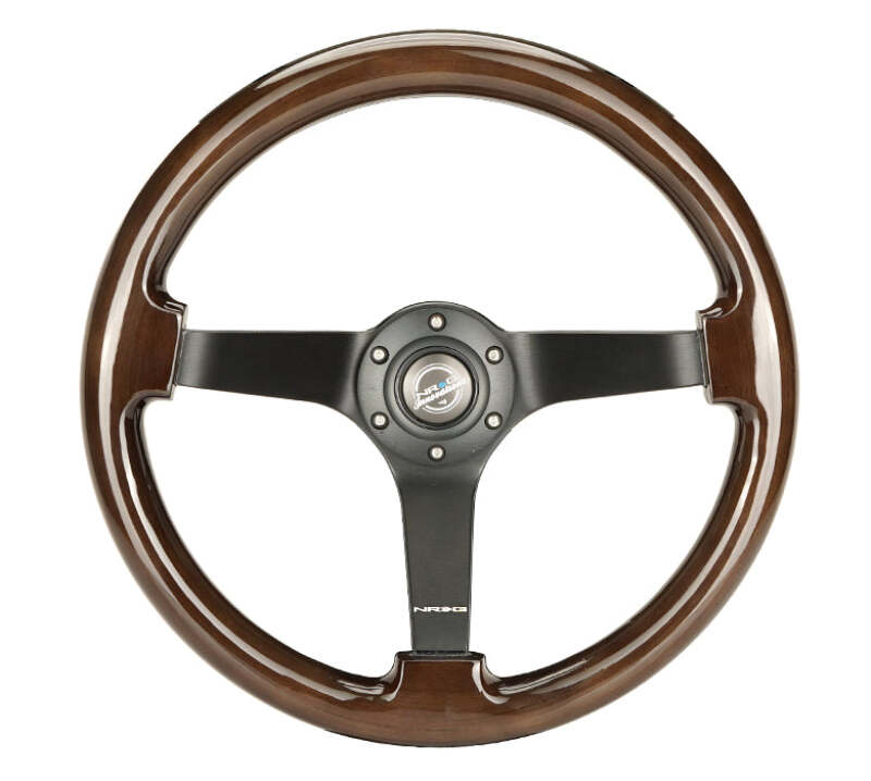 NRG RST-036BK-BKW RST-036BK-BKW Reinforced Steering Wheel Dark Wood Grain - 3in