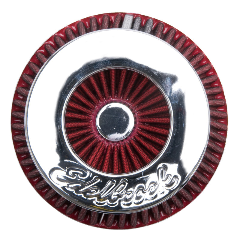 Edelbrock 43611 Air Filter Pro-Flo Series Conical 3 7In Tall Red/Chrome