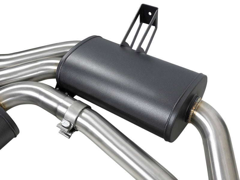 AFE 49-36344-B orceXP 2.5 IN 304 Stainless Steel Cat-Back Exhaust System w/ Bla