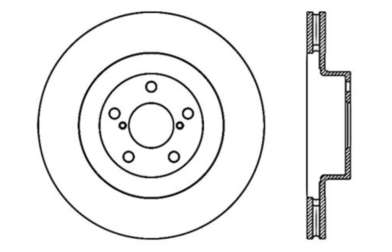 Stoptech 127.47018R 02-10 Subaru WRX Slotted & Drilled Right Front Rotor (exc. STi)