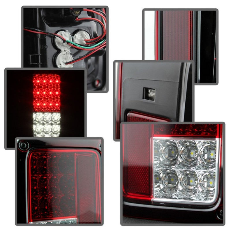 Spyder 5070401 fits Jeep 07-15 Wrangler LED Tail Lights Red Clear ALT-YD-JWA07-