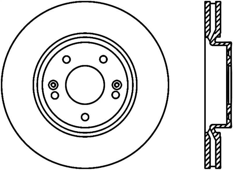 Stoptech 126.51020CSL 09-18 Kia Forte Cryo Front Left Slotted Sport Brake Rotor