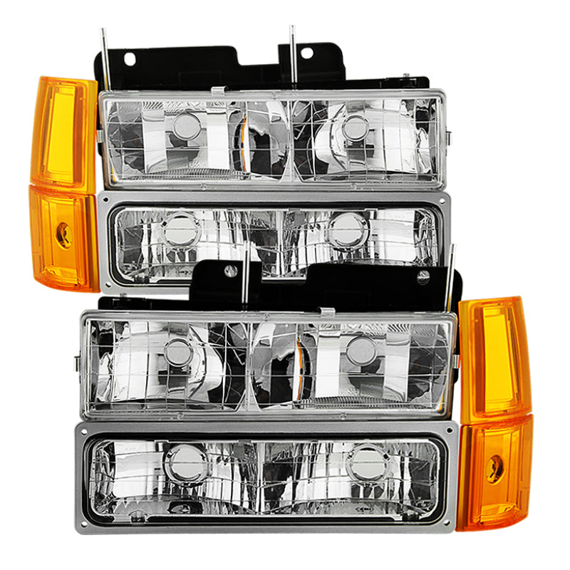 9034435 Xtune fits GMC 94-99 Yukon Headlights w/ Corner & Parking Lights 8pcs