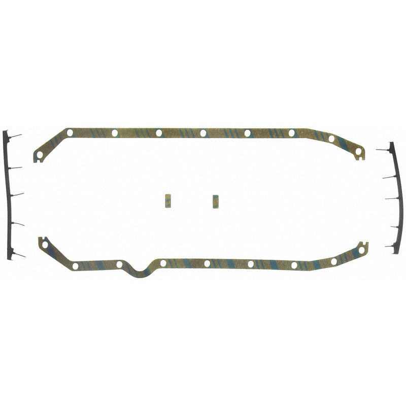 Fel-Pro OS6412C OS 6412 C Engine Oil Pan Gasket Set Blue Stripe cork-rubber