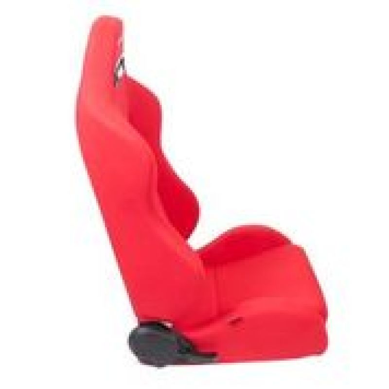 NRG RSC-210L/R Sport Seats (Pair) Type-R Cloth w/NRG Logo - Red w/Red Stitch