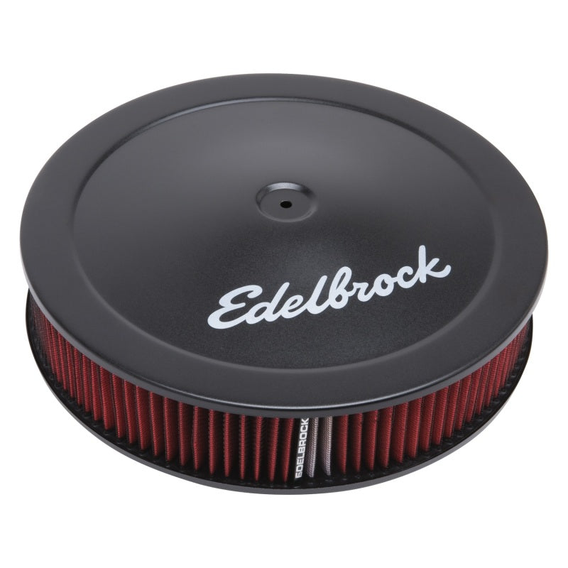 Edelbrock 1225 Air Cleaner Pro-Flo Series Round 14 In Diameter Cloth Element 3/8Indropped Base Black