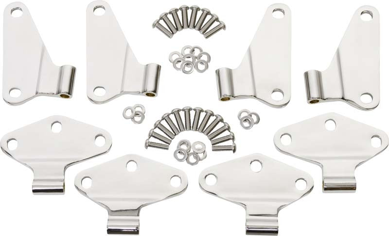 Kentrol 30581 fits Jeep 07-18 Wrangler JK Body Door Hinge Set 8 Pieces 4 Door - Polished Silver