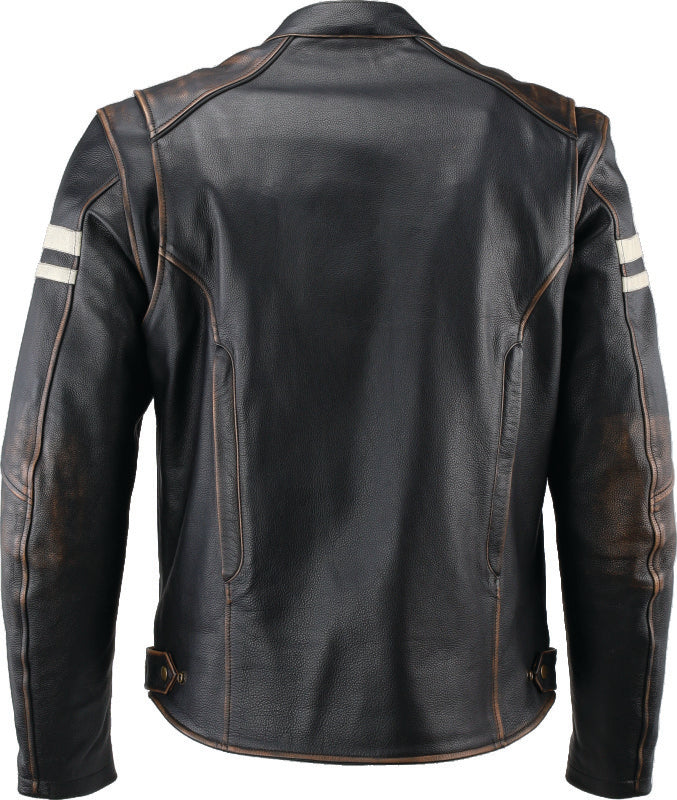 Kuryakyn 094382 Kuryakyn Leather By River Road Hoodlum Vintage Leather Jacket Black - Small