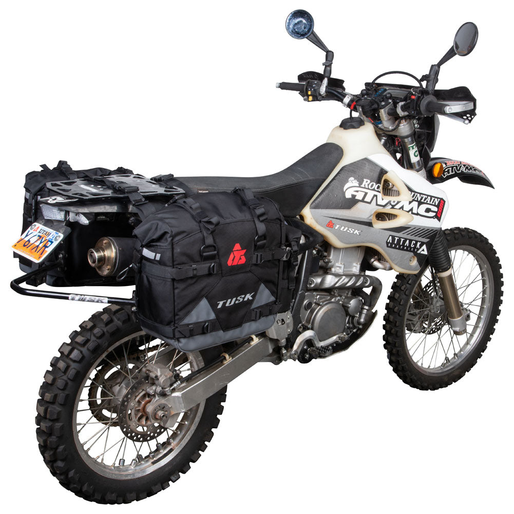 Tusk 2006110025 Pannier Racks with Pilot Pannier Bags Black/Tan
