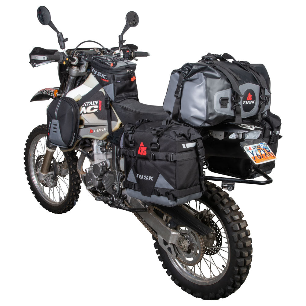Tusk 2006110025 Pannier Racks with Pilot Pannier Bags Black/Tan