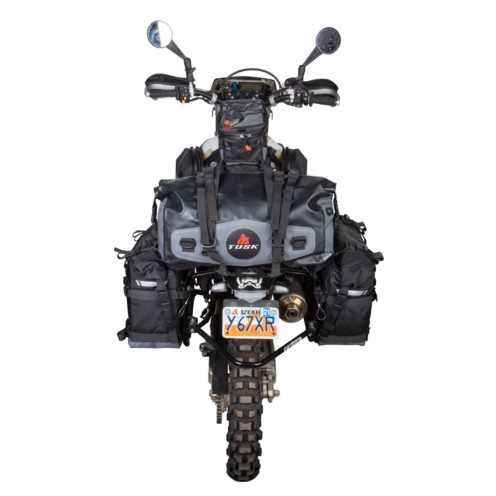 Tusk 2006110025 Pannier Racks with Pilot Pannier Bags Black/Tan