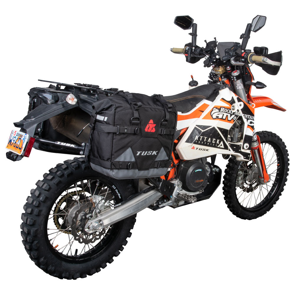 Tusk 2006110035 Pannier Racks with Pilot Pannier Bags Black/Tan