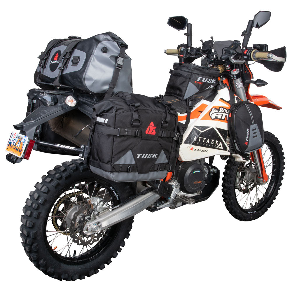 Tusk 2006110035 Pannier Racks with Pilot Pannier Bags Black/Tan