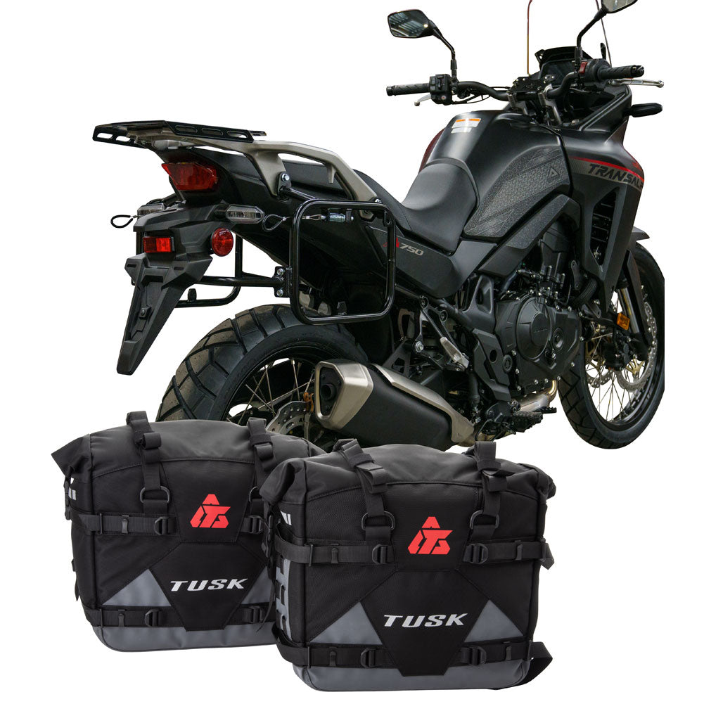 Tusk 2006110052 Pannier Racks with Pilot Pannier Bags Black/Grey