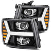 AlphaRex 880223 fits Chevy 07-13 1500 LUXX LED Proj Headlights Plank Style Jet