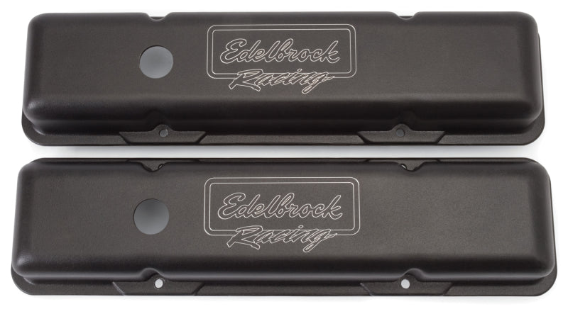 Edelbrock 41713 Valve Cover Victor Series fits Chevrolet 1959-1986 262-400 CI V8 Low Black