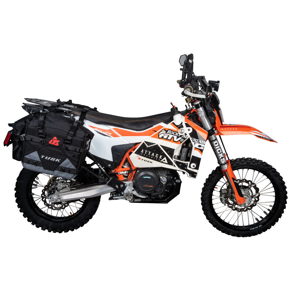 Tusk 2032160008 Pannier Racks w/Pilot Bags & Bottle Holders Black/Grey