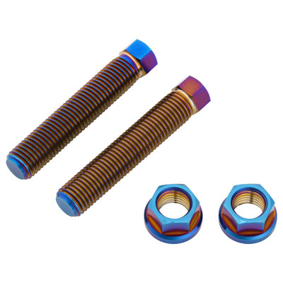 Tusk 2073170003 Titanium Axle Adjuster Bolts Burnt Blue