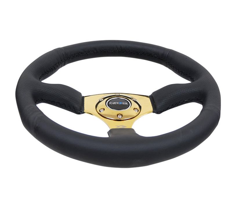 NRG RST-023GD-R RST-023GD-R Reinforced Steering Wheel Leather Race Comfort Grip