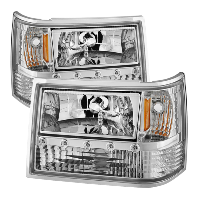 5017659 Xtune fits Jeep 93-98 Grand Cherokee 1Pc Crystal Headlights Chrome HD-