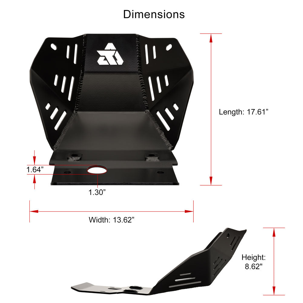 Tusk 2101060021 Aluminum Skid Plate Black