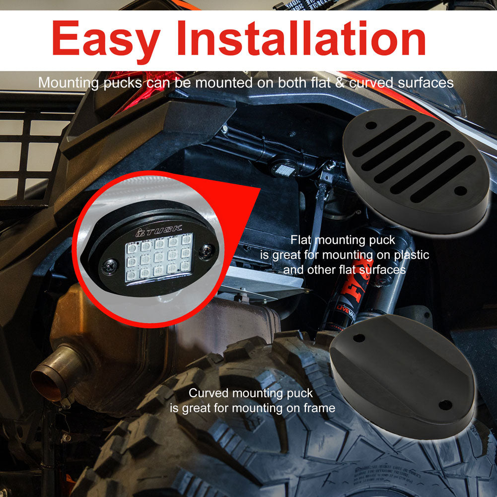 Tusk 2103820005 LED Rock Light Kit with Single 6' LED Whip