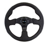 NRG RST-012R Reinforced Steering Wheel (320mm) Black Leather w/Black Stitching