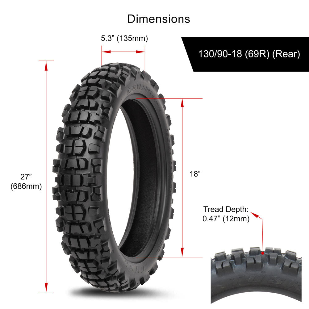 Tusk 2131720002 Waypoint Adventure® Tire 130/90-18 (69R) (Rear)