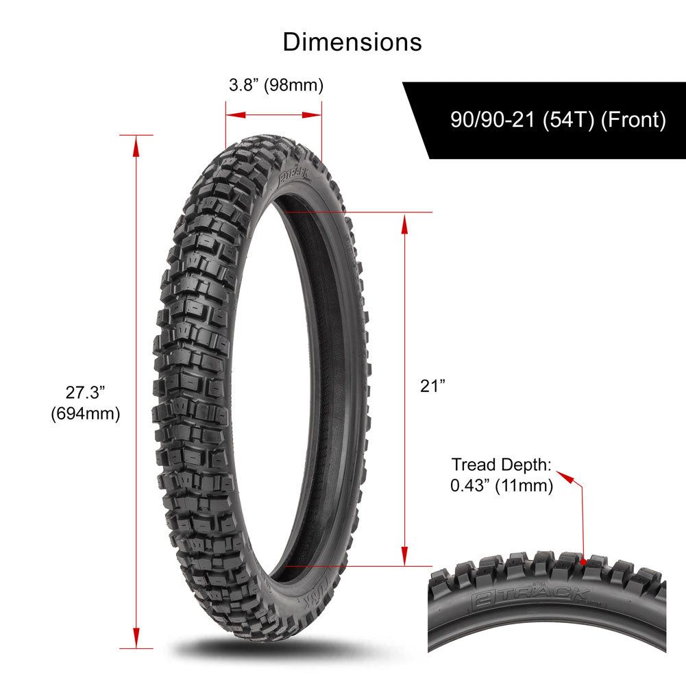 Tusk 2138110004 2Track Adventure Tire Set 90/90-21 (54T)/150/70B-17 (69T)