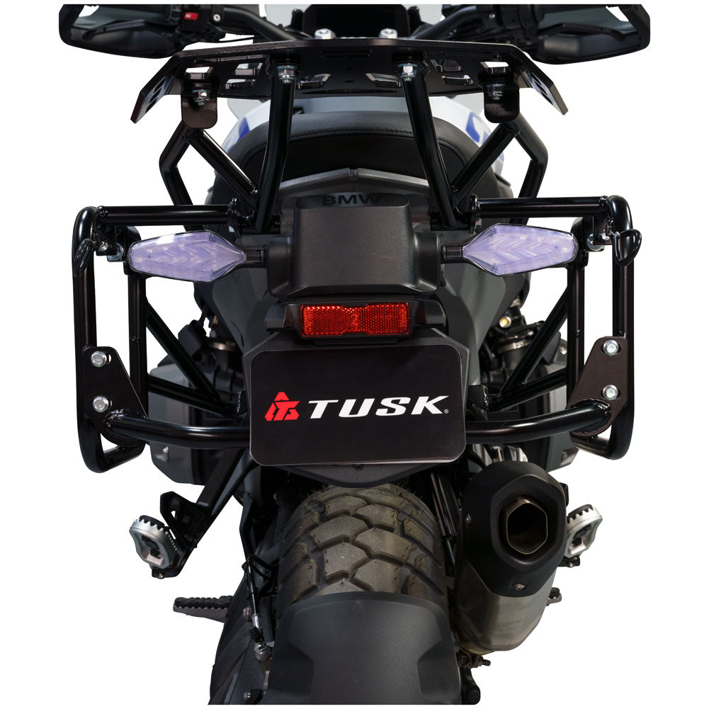 Tusk 2149440001 Pannier Racks with Nelson Rigg Hurricane Dry Saddlebags Black