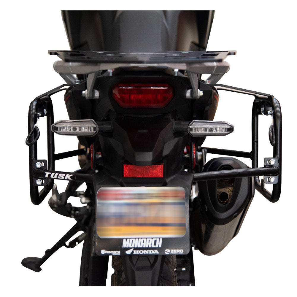 Tusk 2149440026 Pannier Racks with Nelson Rigg Hurricane Dry Saddlebags Black