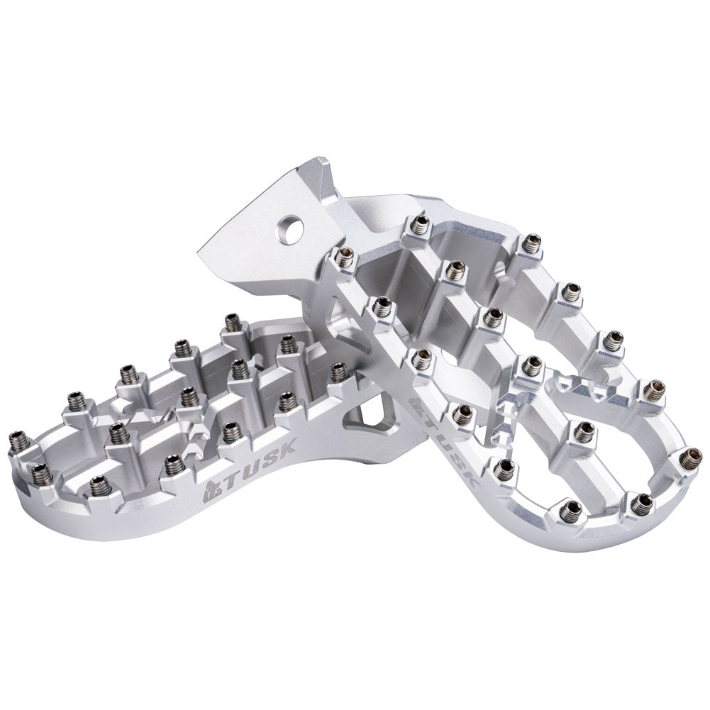 Tusk 2154060002 Edge Billet Adventure Foot Pegs Silver
