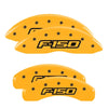 MGP 10219SF15YL 4 Caliper Covers Engraved Front & Rear Oval Logo/fits Ford Yello