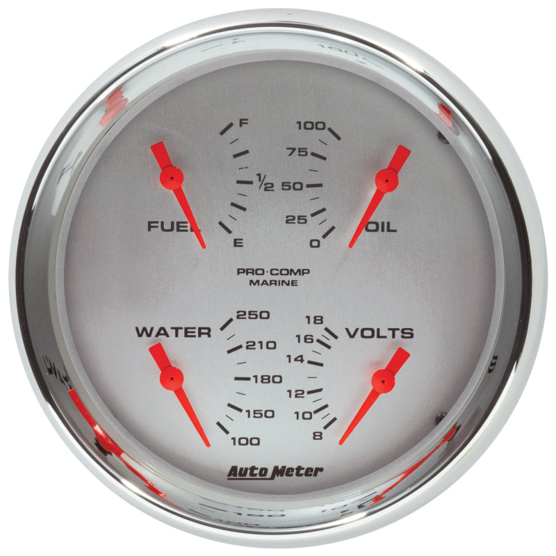 AutoMeter 200705-35 Autometer Marine Chrome - 100 PSI