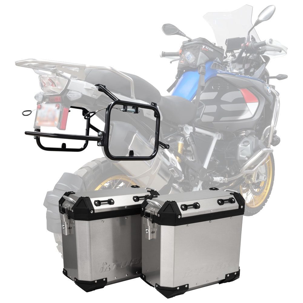 Tusk 2181320013 Frontier Panniers Pannier Racks Brushed Aluminum Black Racks