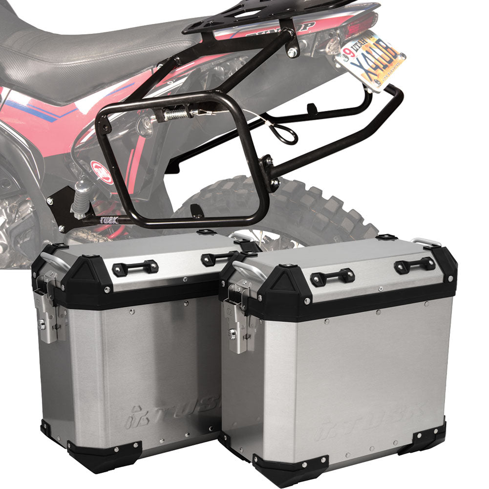 Tusk 2181320021 Frontier Panniers with Pannier Racks Brushed Aluminum