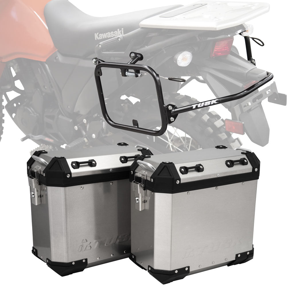 Tusk 2181320049 Frontier Panniers with Pannier Racks Brushed Aluminum