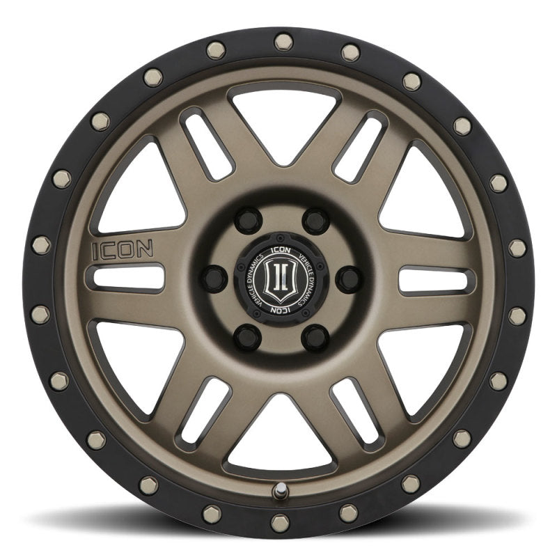 ICON 1417858357BR Six Speed 17x8.5 6x5.5 25mm Offset 5.75in BS 108.1mm Bore Bronze Wheel
