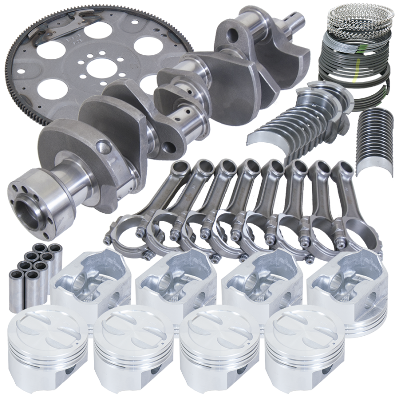 Eagle B15403L06053 fits Chevy 350 1Pc 3.480in Crank 5.700in I-Beam Rods 4.060in Pistons 153 Tooth FP Balanced Assembly
