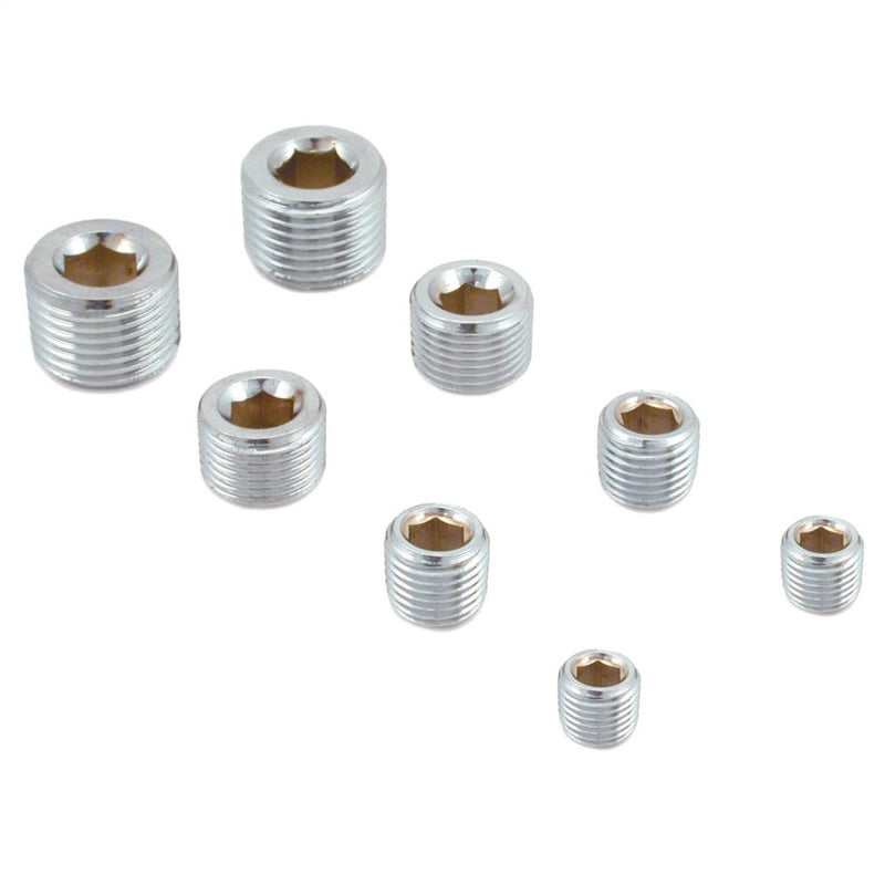 Spectre 60183 Pipe Plug Kit - Includes (2) 1/8in. / (2) 1/4in. / (2) 3/8in. / (2) 1/2in. Plugs - Chrome