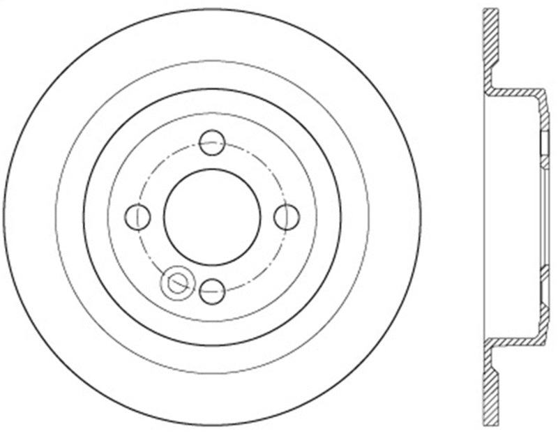 Stoptech 126.34113CSL 09-16 MINI Cooper Cyro Slotted Sport Brake Rotor - Rear Left