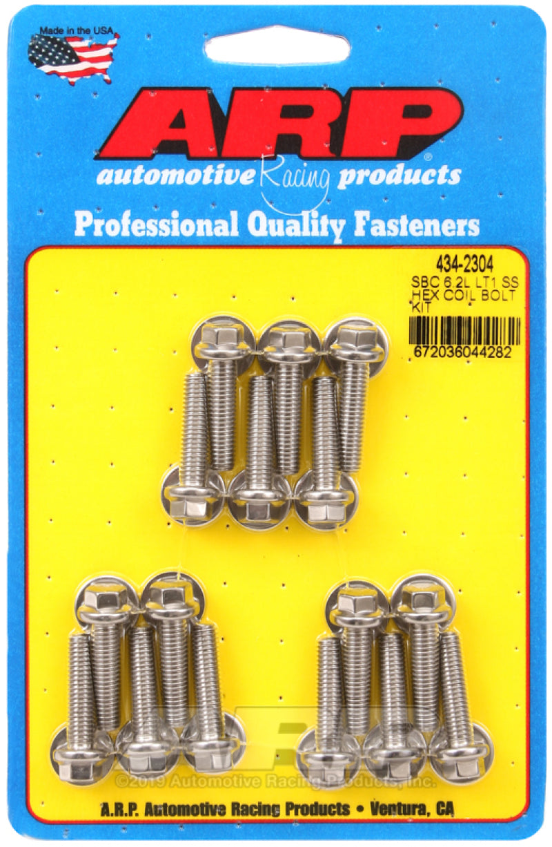 ARP 434-2304 fits Chevy LT1 6.2L Ignition Coil Hex Stainless Steel Bolt Kit