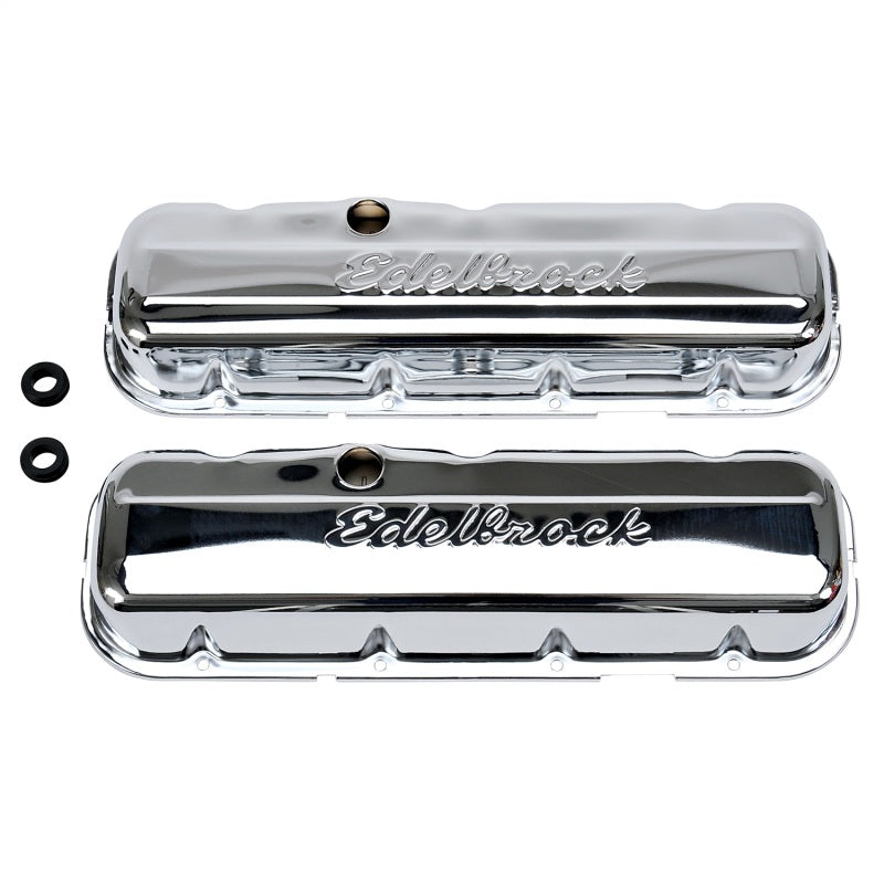 Edelbrock 4480 Valve Cover Signature Series fits Chevrolet 1965 and Later 396-502 V8 Low Chrome