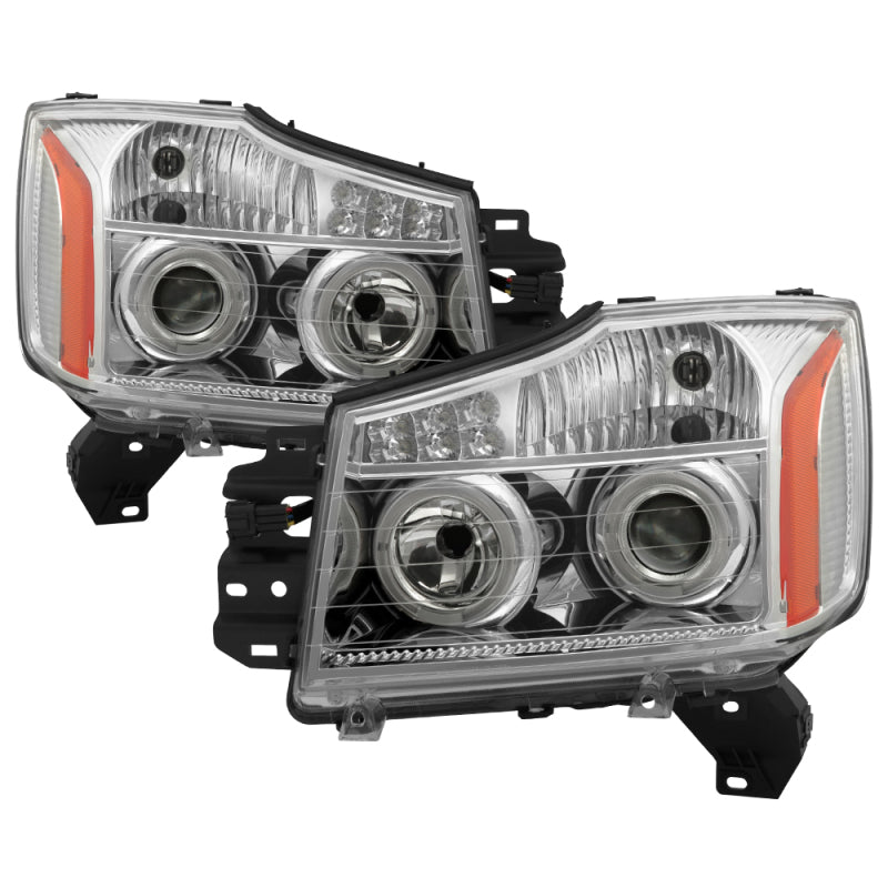 5077097 Xtune fits Nissan 04-14 Titan Projector Headlights LED Halo Chrome PRO