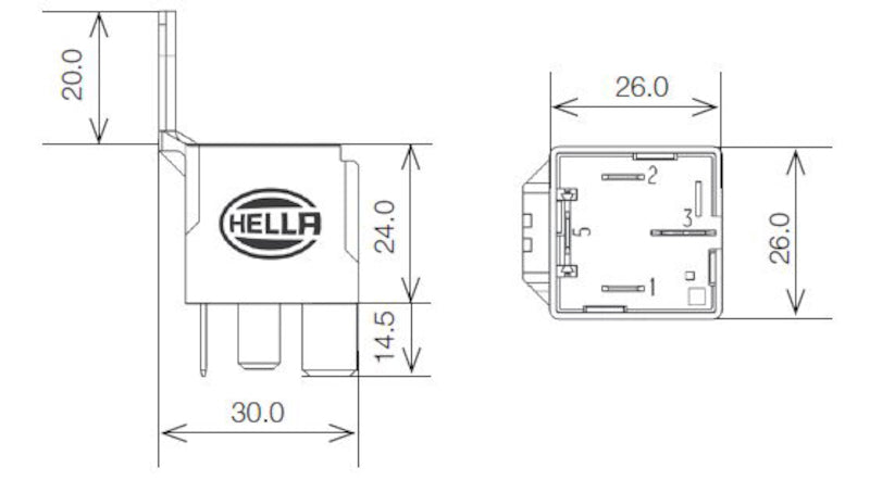 Hella 7793041 Relay Mini Power fits Iso 4 Pole 12V Spst Res Bkt