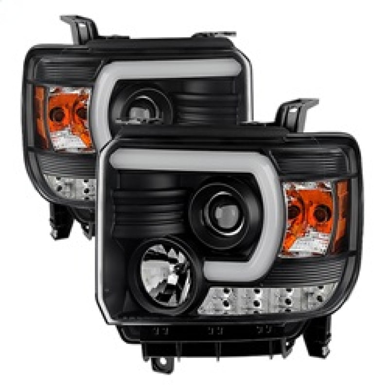 Spyder 5080523 fits GMC 14-16 Sierra Projector Headlights Light Bar DRL Black P